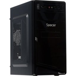 Carcasa CARCASA SPACER Mini-Tower ATX, sursa 250W, Moon, Front USB2.0+Audio, black, "SPC-MOON