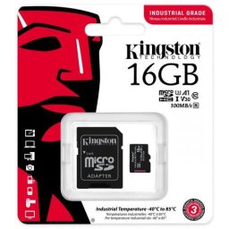 Card memorie microSDHC Industrial 16GB, Class 10, UHS-I U3, V30, A1 + Adaptor SD
