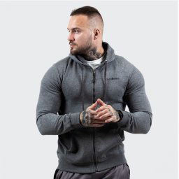 GymBeam Hanorac Zipper Hoodie Grey Black M