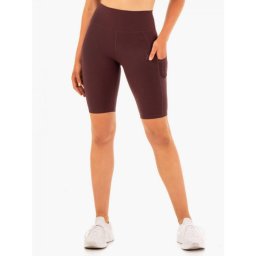 Ryderwear Pantaloni scurți de ciclism pentru femei cu buzunare Reset High Waisted Chocolate XS