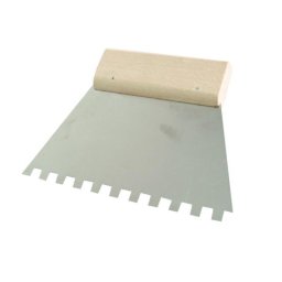 SPATULA INOX DINTATA CU MANER LEMN 250/6MM