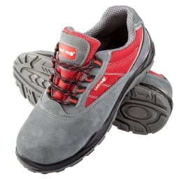 Pantof piele-intoarsa-tesut / gri-rosu (s1psrc) - 39