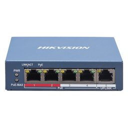 Switch 4 porturi PoE, 1 port uplink RJ45, SMART Management - HIKVISION DS-3E1105P-EI
