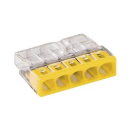 Clemă de legătură în doză COMPACT 5x2,5 450V galbenă WAGO 2273-205