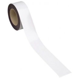 Banda magnetica pentru rafturi Manutan, 10 m, alba, latime 80 mm
