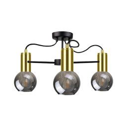 Lustră pe tijă LIVA 3xE27/60W/230V neagră/aurie