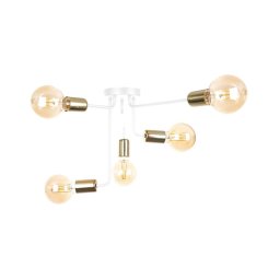 Lustră aplicată NIXO 5xE27/60W/230V albă/aurie