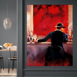 Tablou Canvas Barbat la Bar FAB114A (Dimensiune LxH: 45x60cm)