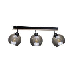 Spot UNO WOOD 3xE27/60W/230V negru/maro