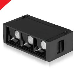 Spot Linear LED Magnetic 3 x1W, SMD, Negru, IP20, 24V, LUMINA NATURALA