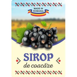 Etichete sticle personalizate, Sirop coacaze, 100x70 mm, 1000 buc rola