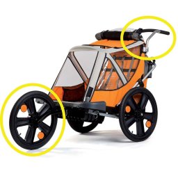 Kit pentru remorca de bicicleta B-Travel (set roata frontala si maner) Bellelli Jogging