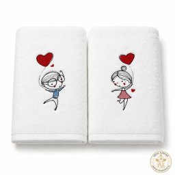 Prosoape baie Brodate Model Copii, 2 x 70x140cm - 680gr/mp, bumbac 100%