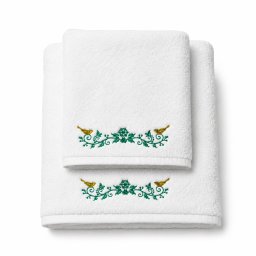 Set cadou de Crăciun cu 2 prosoape brodate color, alb, 680 g/m², 100% bumbac – model Crăciun 3