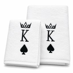 Set cadou pentru el – 2 prosoape de baie brodate King, alb, 680 g/m², 100% bumbac