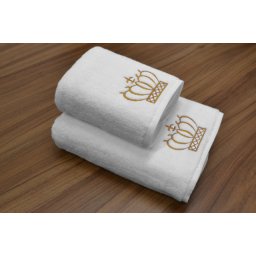 Set 2 Prosoape Baie Brodate – Bumbac 100% (680–700 g/m²), Broderie Aurie sau Argintie