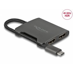 Multiplicator USB type C (DP Alt Mode) la 2 x HDMI 4K60Hz MST, Delock 87778