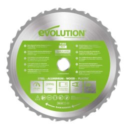 Disc pentru fierastrau circular, taiere multifunctionala Evolution FURYBLADE255MULTI-3185, O255 x 25.4 mm, 24 dinti