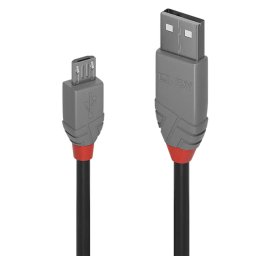 Cablu Lindy 0.5m USB 2.0 Type A, Anthra