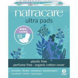 Absorbante lungi cu aripioare cu strat de bumbac organic, Natracare, 10 buc