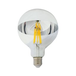 Bec LED cu cap sferic oglindit DECOR MIRROR G125 E27/12W/230V 4200K argintiu
