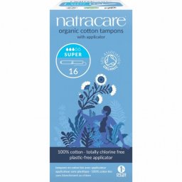Tampoane din bumbac organic cu aplicator - Super, Natracare, 16 buc