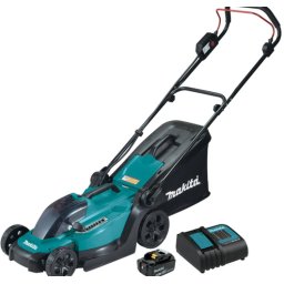 Masina de tuns gazonul Makita DLM330SM cu acumulator 18V 1 x 4.0 Ah, latime de taiere 33 cm, cos colector 30 litri