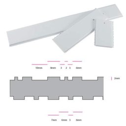 Pieptene Decorare, 2 Modele Decor cu Latimi 3, 6 si 10 mm, Material Plastic, L 70 cm