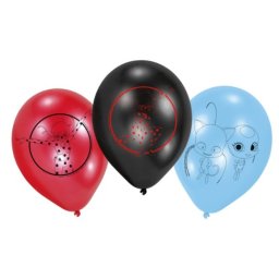 Set 6 baloane latex Miraculous Lady Bug 23 cm