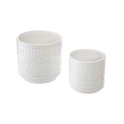 SET 2 GHIVECE CERAMICE ALBE