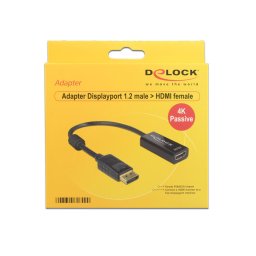 DeLOCK 62609 video cable adapter 0.2 m DisplayPort 1.2 HDMI Black