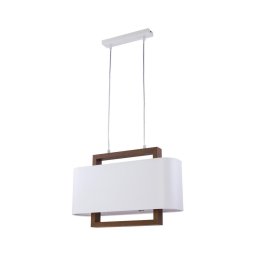 Lustră pe cablu ARTEMIDA 1xE27/60W/230V albă/maro