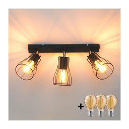 LED Spot TUBE II 3xE27/15W/230V negru