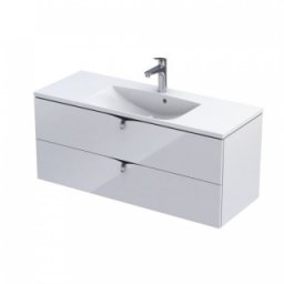 Set mobilier suspendat Oristo Siena alb cu lavoar Amelia 120cm