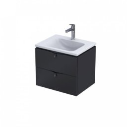 Set mobilier suspendat Oristo Siena negru cu lavoar Amelia 60cm