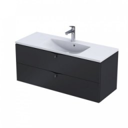 Set mobilier suspendat Oristo Siena negru cu lavoar Amelia 120cm