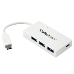 4 Port USB C Hub with 1x USB-C & 3x USB-A Ports (SuperSpeed 5Gbps) - USB Bus Powered - Portable/Laptop USB 3.0 Adapter Hub - USB 3.1 Gen 1/USB 3.2 Gen 1 Type-C Hub - White