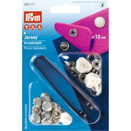 Capse Jersey metalice, pentru tricot, diametru 12 mm cu capac perlat. Prym, 390117