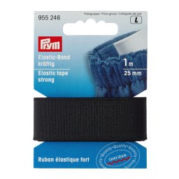 Elastic strong 25 mm latime, 1 m lungime, negru, Prym