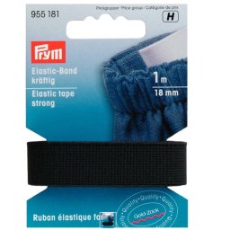Elastic strong 18 mm latime, 1 m lungime, negru, Prym