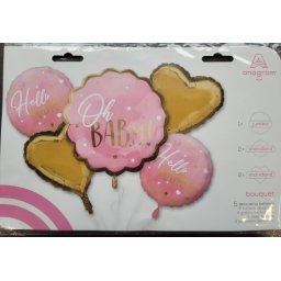 Set 5x baloane, Amscan, Folie, Roz