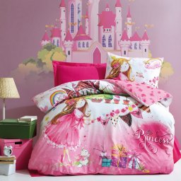 Lenjerie de pat ranforce, o persoana, bumbac 100%, Cotton Box, Princess - Pink