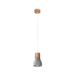 Lustră pe cablu QUBIC 1xE27/60W/230V gri beton/lemn Sollux SL.0964