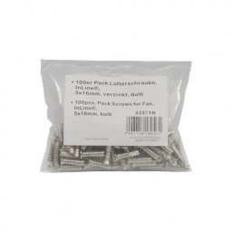 Set 100 suruburi 5x16mm pentru ventilator PC/server, InLine 33371N