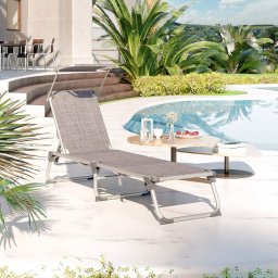 SEZG2 - Sezlong plaja 53 cm - Mobilier gradina, plaja, terasa - Gri