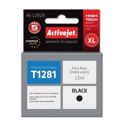 Activejet AE-1281N ink for Epson printer, Epson T1281 replacement; Supreme; 15 ml; black