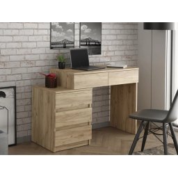 BIM504 - Birou stanga/dreapta, 113 cm, masa de calculator cu 5 sertare, office - culoarea Stejar