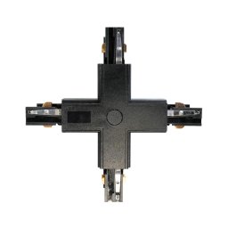 Conector trifazic pentru corpuri de iluminat în sistem pe șină TRACK negru tip +