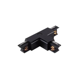 Conector trifazic pentru corpuri de iluminat în sistem pe șină TRACK negru tip T