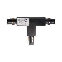 Conector trifazic pentru corpuri de iluminat în sistem pe șină TRACK negru tip T